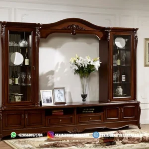 Almari Hias TV Ruang Keluarga Jati Antique
