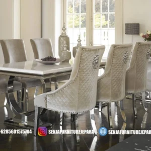 Desain Meja Makan Minimalis Modern Marmer Carrara