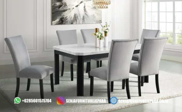 Harga Meja Makan Marmer 6 Kursi Kayu