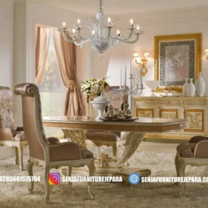 Meja Makan Klasik 6 Kursi Minerva