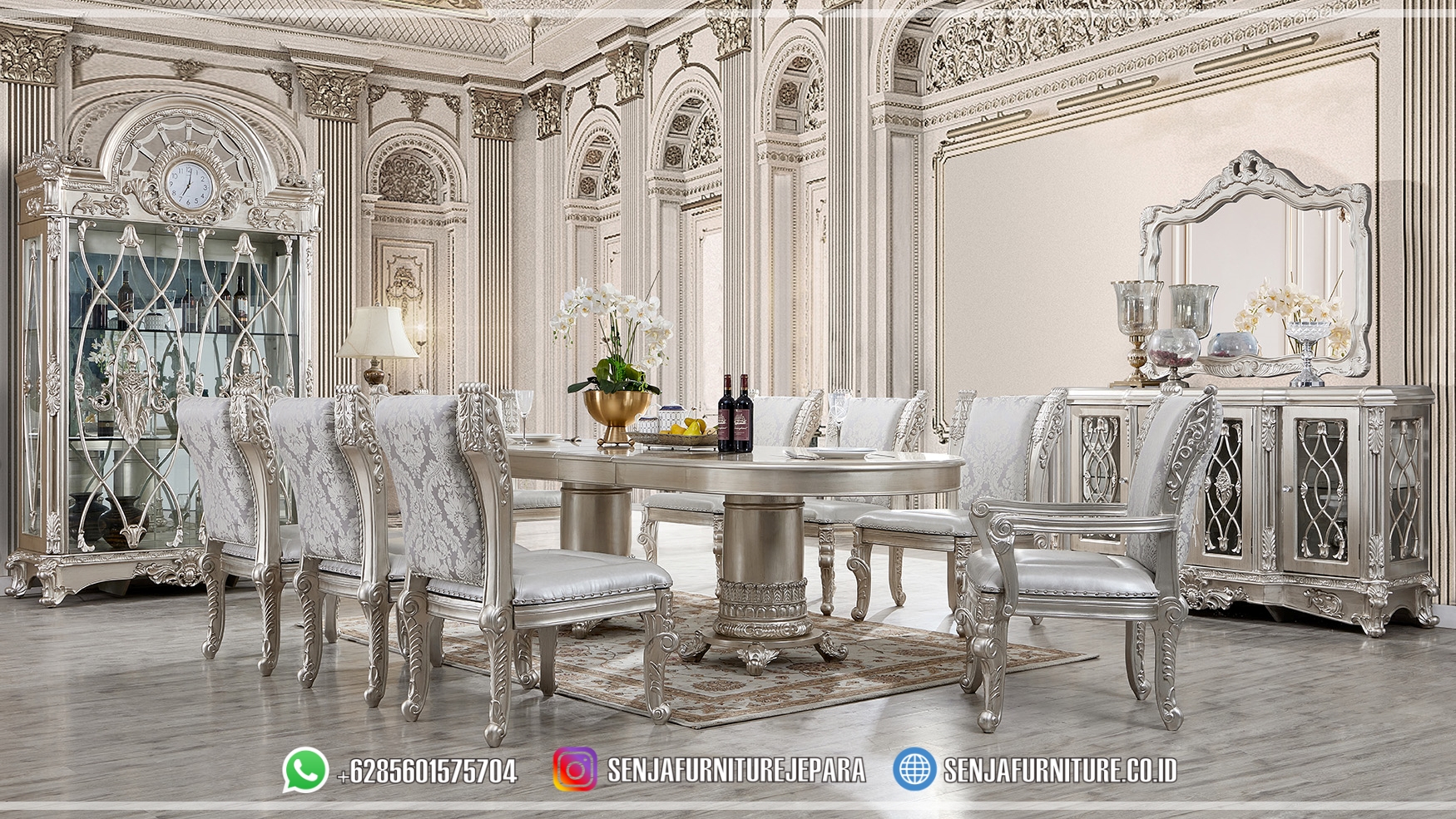 8 Kursi Meja Makan Mewah Super Elegan Set Klasik Emporio Meja Makan Mewah, Meja Makan Klasik, Meja Makan Kayu Jati, Meja Makan Minimalis, Ruang Makan Mewah, Meja Makan Mewah 4 Kursi, Meja Makan Mewah 6 Kursi, Meja Makan Mewah 8 Kursi, Meja Makan Mewah 10 Kursi, Meja Makan Mewah 12 Kursi, Meja Makan Klasik Eropa, Kursi Makan Mewah, Meja Makan Jepara