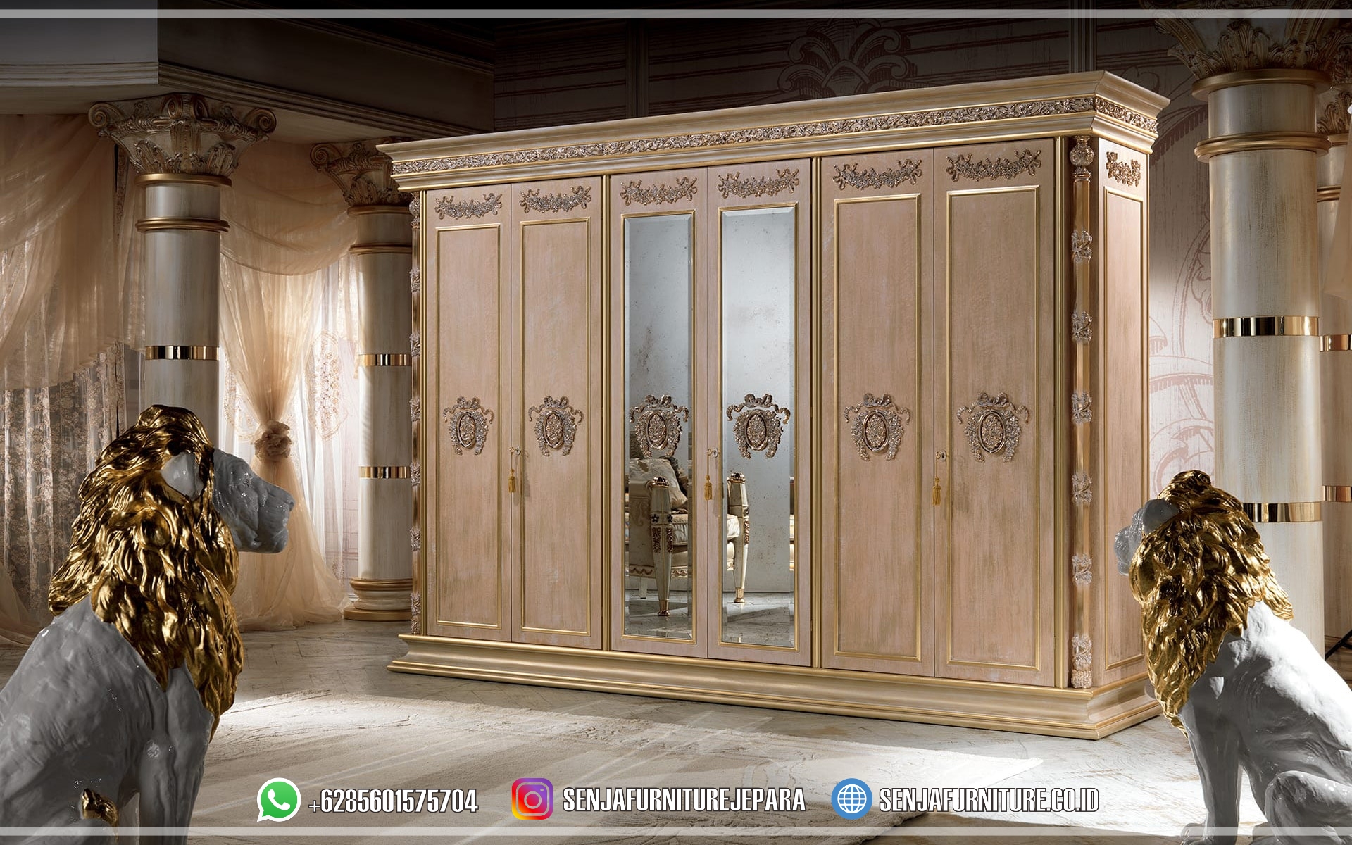 Desain Lemari Pakaian Mewah Klasik Gold 6 Pintu Kamar Sultan Lemari Pakaian Mewah, Lemari Pakaian Klasik, Lemari Pakaian Minimalis, Lemari Pakaian Jati, Lemari Klasik Eropa, Lemari Pakaian Jepara, Model Lemari Pakaian Klasik, Lemari Pakaian Ukir Jepara, Lemari Pakaian Mewah Kaca, Lemari Pakaian 4 Pintu, Lemari Pakaian 6 Pintu, Classic Wardrobe, Lemari Baju Mewah