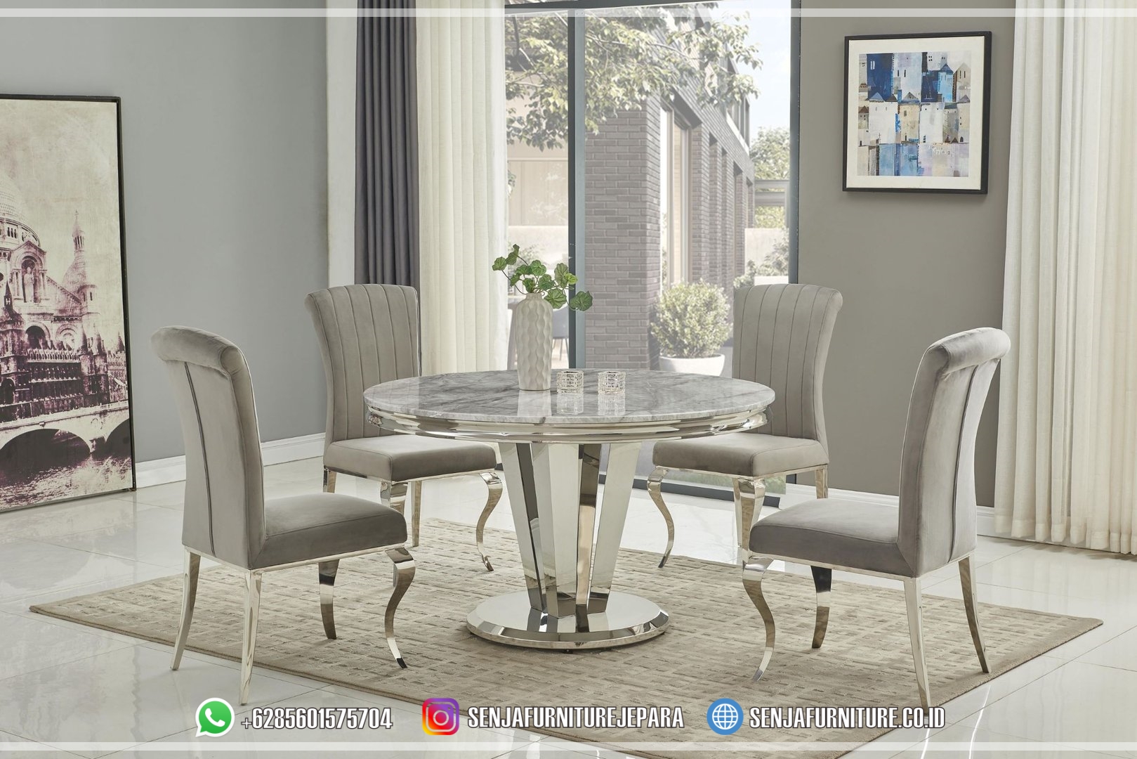 Stainless Meja Makan Marmer Bulat 4 Kursi Custom Desain Meja Makan Marmer, Meja Makan Mewah, Meja Makan Minimalis, Meja Makan Marmer Bulat, Meja Makan Marmer Modern, Meja Makan Marmer 4 Kursi, Meja Makan Marmer 6 Kursi, Meja Makan Marmer 8 Kursi, Meja Makan Marmer Informa, Meja Makan Marmer Oval, Meja Makan Marmer Import, Meja Makan Marmer Putih,Jual Meja Makan Marmer