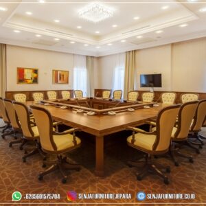 Meja Rapat Kantor, Meja Meeting Kantor, Meja Rapat Pimpinan, Meja Rapat Kayu Jati, Meja Meeting Klasik, Meja Rapat Klasik, Meja Rapat Mewah, Meja Meeting Kayu Jati, Meja Rapat Bundar, Meja Rapat Minimalis, Meja Rapat HPL, Meja Rapat Ukir Jepara, Meja Rapat Oval, Interior Ruang Rapat