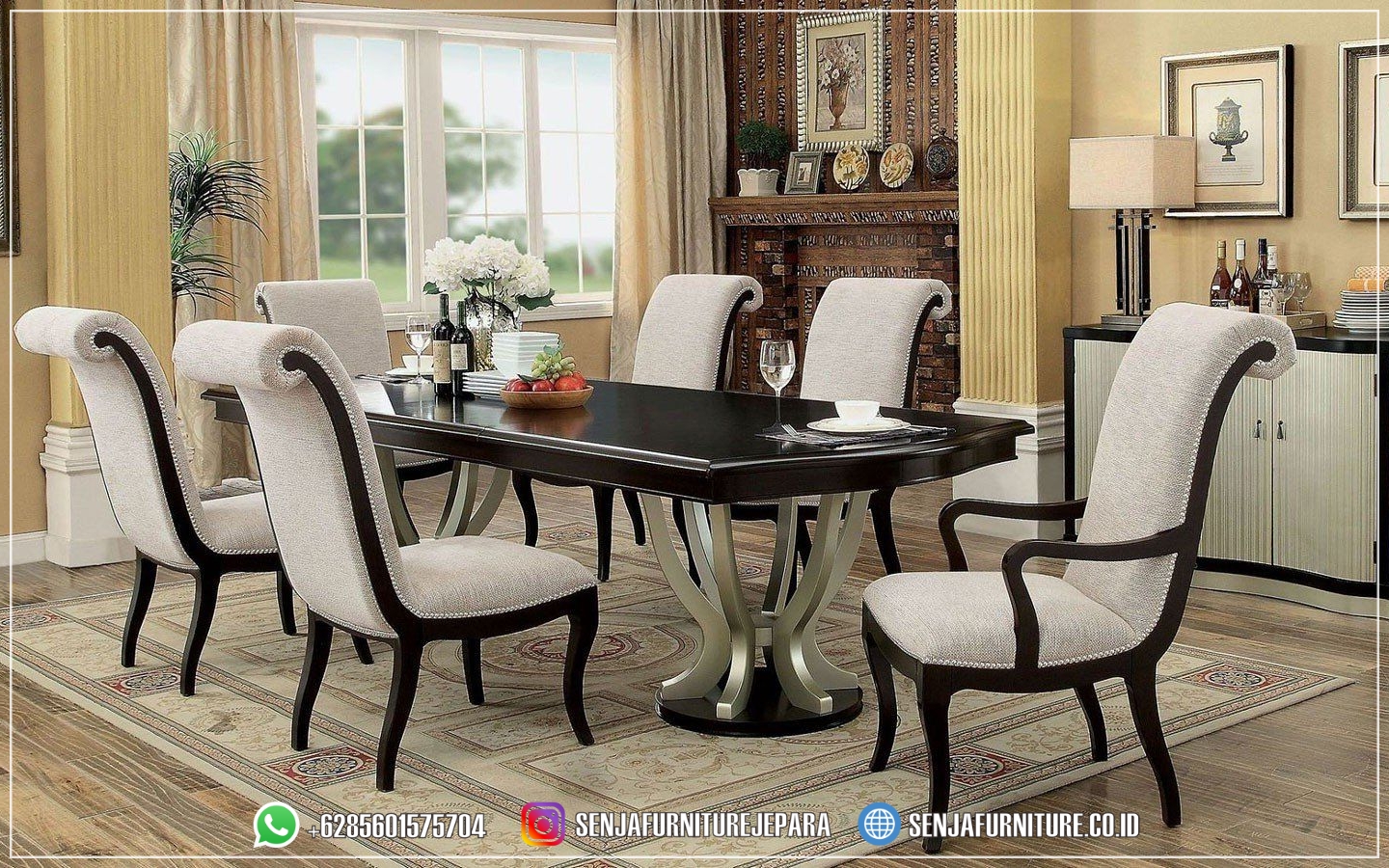 Harga Meja Makan Klasik Simple Minimalis Desain Elegan meja makan klasik, meja makan mewah, meja makan minimalis, meja makan elegan, meja makan premium, meja makan kayu mewah, meja makan modern, meja makan eksklusif, meja makan berkualitas