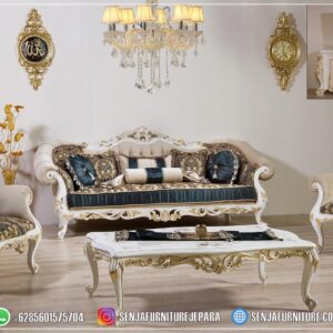 Set Sofa Kursi Tamu Mewah Ruang TV Ukiran Klasik