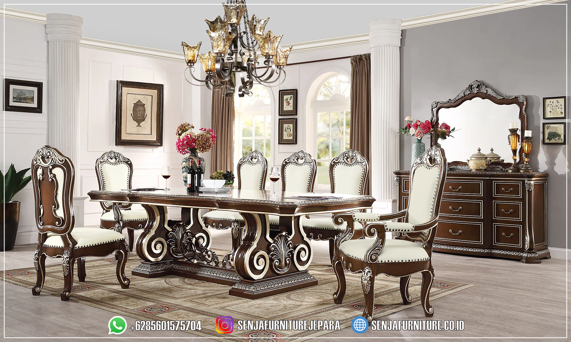 Foto Meja Makan Mewah Kayu Jati 8 Kursi Spesialis Klasik Meja Makan Mewah, Meja Makan Klasik, Meja Makan Jati, Meja Makan Elegan, Meja Makan Jepara, Meja Makan Premium, Meja Makan Mewah 10 Kursi, Meja Makan Mewah 12 Kursi, Meja Makan Mewah 4 Kursi, Meja Makan Mewah 6 Kursi, Meja Makan Mewah 8 Kursi, Meja Makan Minimalis, Ruang Makan Mewah