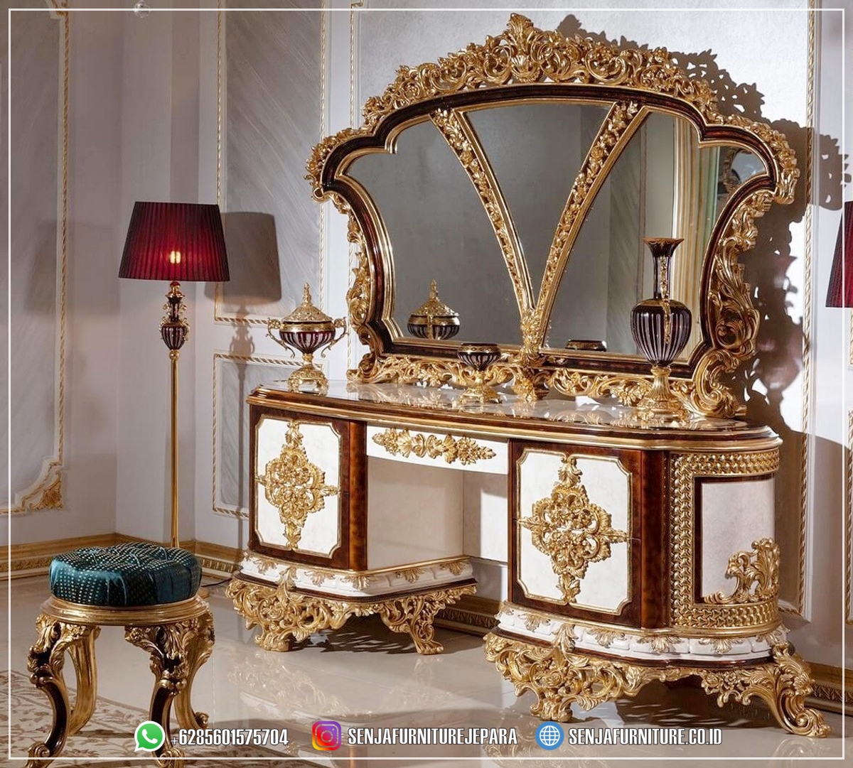 Luxury Meja Rias Mewah Carving Handmade Antik Gold Meja Rias Mewah, Meja Rias Klasik, Meja Rias Elegan, Meja Rias Kayu Jati, Meja Rias Minimalis, Meja Rias Ukir Jepara, Meja Rias Modern, Meja Rias Kamar Tidur, Meja Rias Terbaru, Meja Rias Cermin