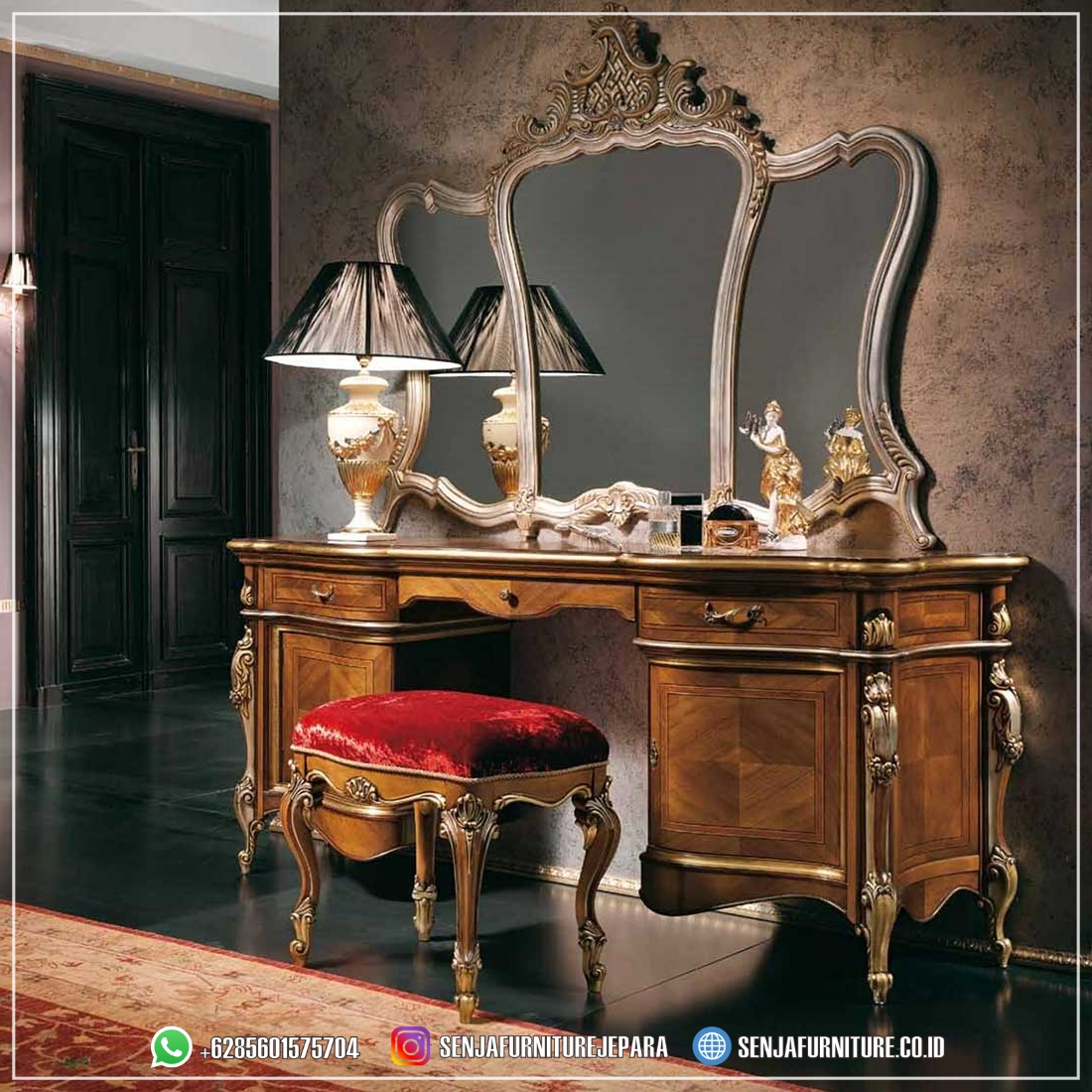 Luxury Meja Rias Mewah Cermin Kamar Tidur Klasik Meja Rias Mewah, Meja Rias Klasik, Meja Rias Elegan, Meja Rias Kayu Jati, Meja Rias Minimalis, Meja Rias Ukir Jepara, Meja Rias Modern, Meja Rias Kamar Tidur, Meja Rias Terbaru, Meja Rias Cermin