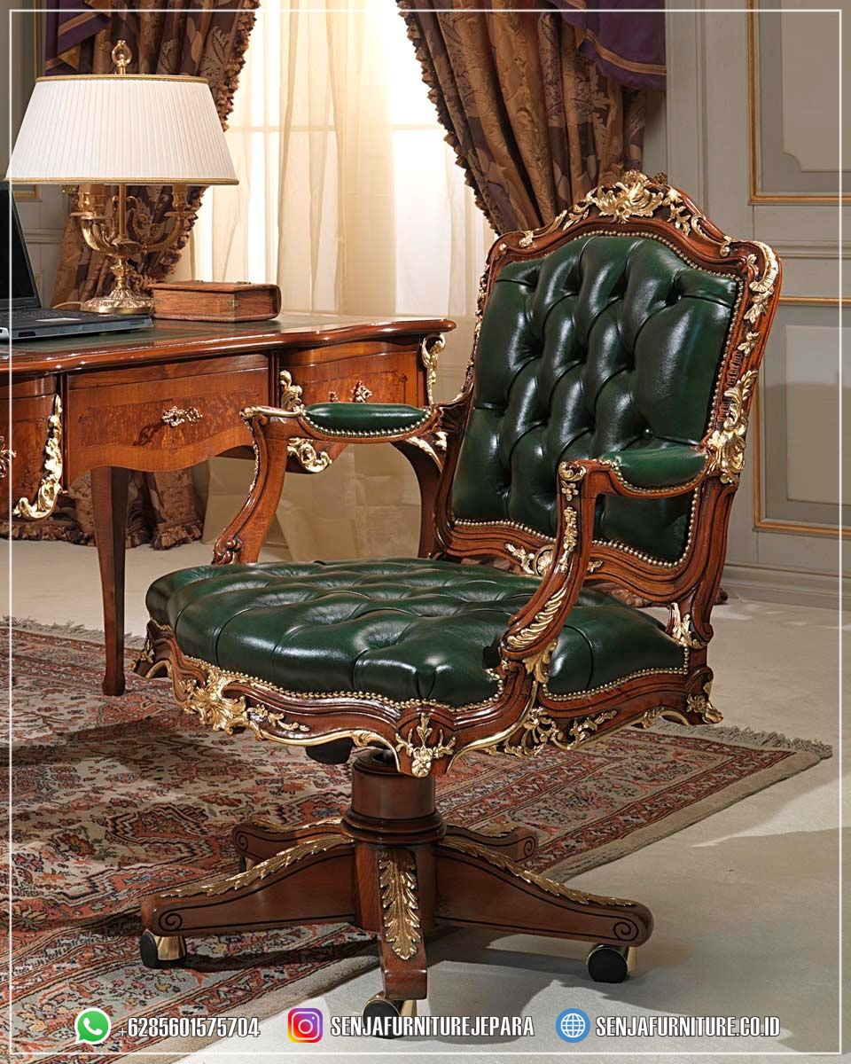 Kursi Kerja Kulit Super Mewah Klasik Ukir Jepara Authenctic kursi kerja kulit, kursi kantor kulit, kursi kerja direktur, kursi kerja presiden, kursi kerja kulit premium, kursi kantor mewah, kursi kulit asli, kursi kerja PU leather, kursi kerja hidrolik