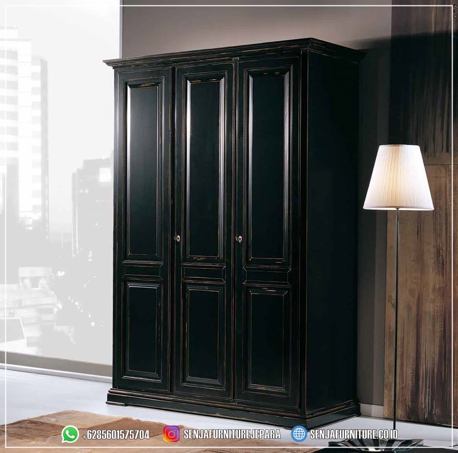 Looks Lemari Pakaian Minimalis 3 Pintu Antik Black Finish Lemari Pakaian Minimalis, Lemari Pakaian Jati, Lemari Pakaian Mewah, Lemari Pakaian Klasik, Lemari Pakaian Ukir Jepara, Lemari Pakaian 3 Pintu, Lemari Pakaian 4 Pintu, Lemari Pakaian 5 Pintu, Lemari Pakaian 6 Pintu, Classic Wardrobe, Lemari Baju Jati, Walk In Closet
