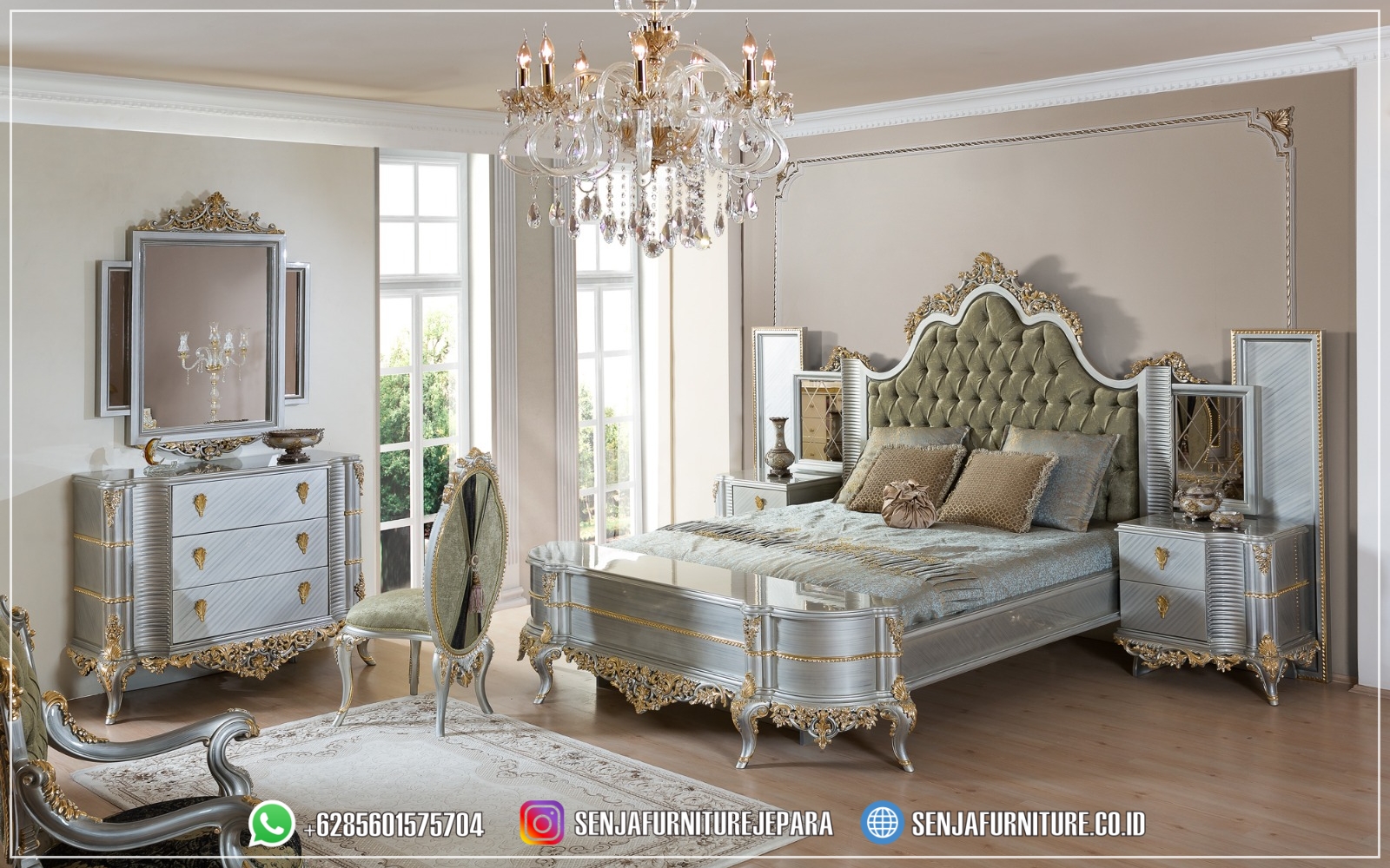 Interior Kamar Tempat Tidur Mewah Silver Gold Queen Bed Tempat Tidur Mewah, Kamar Tidur Mewah, Tempat Tidur Klasik, Tempat Tidur Jati, Tempat Tidur Pengantin, Tempat Tidur Sultan, Tempat Tidur Minimalis, Tempat Tidur Ukir Jepara, Tempat Tidur Elegan, Tempat Tidur Modern, Model Tempat Tidur Mewah, Set Kamar Mewah, Desain Tempat Tidur Mewah, Desain Kamar Klasik, Interior Kamar Mewah, Bedroom Set Classic