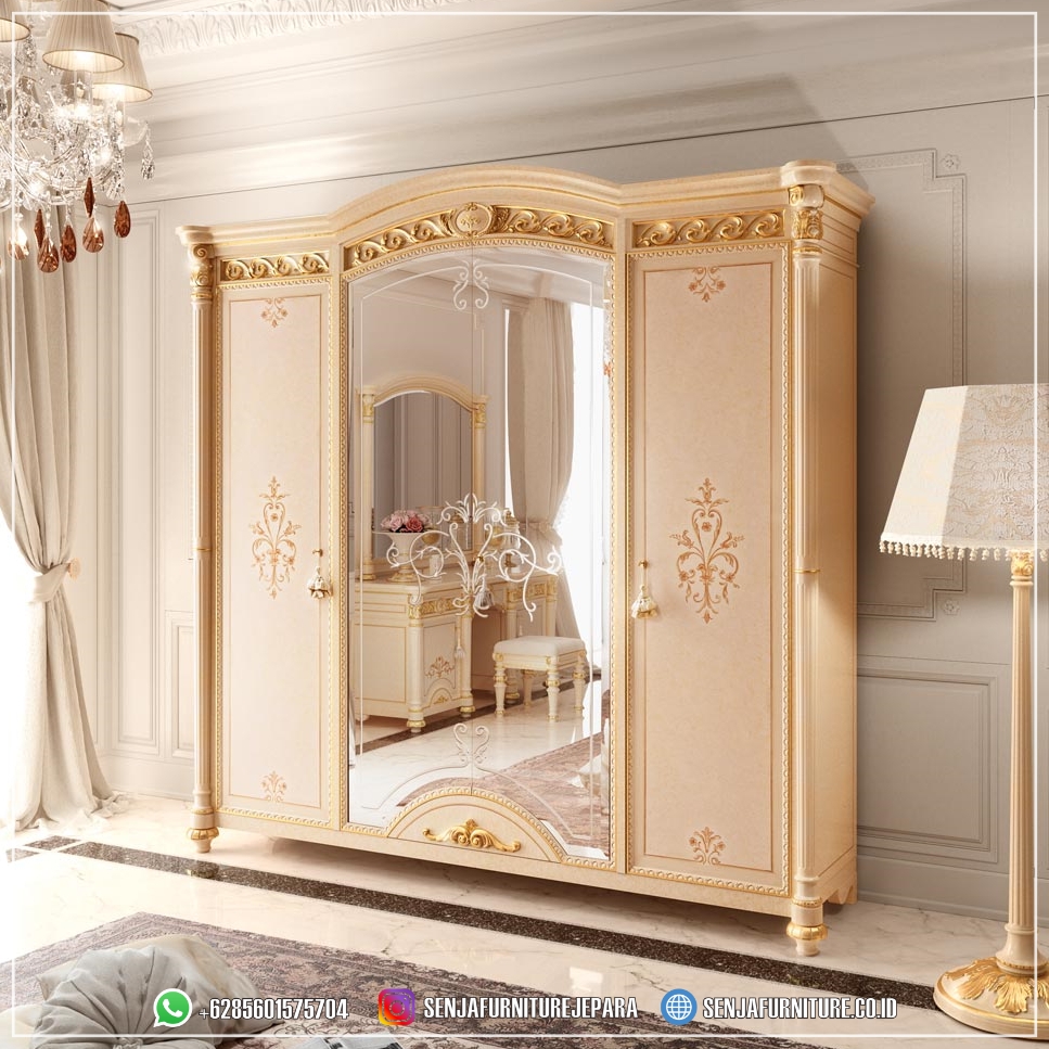 Konsep Lemari Pakaian Mewah Beige 4 Pintu Glass Artistic Lemari Pakaian Mewah, Lemari Pakaian Jati, Lemari Pakaian Klasik, Lemari Pakaian Minimalis, Lemari Pakaian Ukir Jepara, Lemari Pakaian 3 Pintu, Lemari Pakaian 4 Pintu, Lemari Pakaian 5 Pintu, Lemari Pakaian 6 Pintu, Classic Wardrobe, Lemari Baju Jati, Walk In Closet